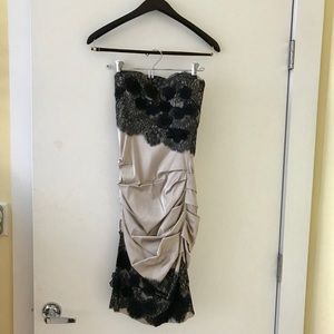 BCBG with black lace cocktail dress, size 2